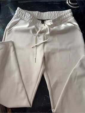 Women's Casual Drawstring Jogger Pants - Cream